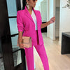 CM.YAYA Elegant Solid Blazer Suit and Pants Two 2 Piece Set  Women 2023 Autumn Winter Classic OL Street Outfit Tracksuit