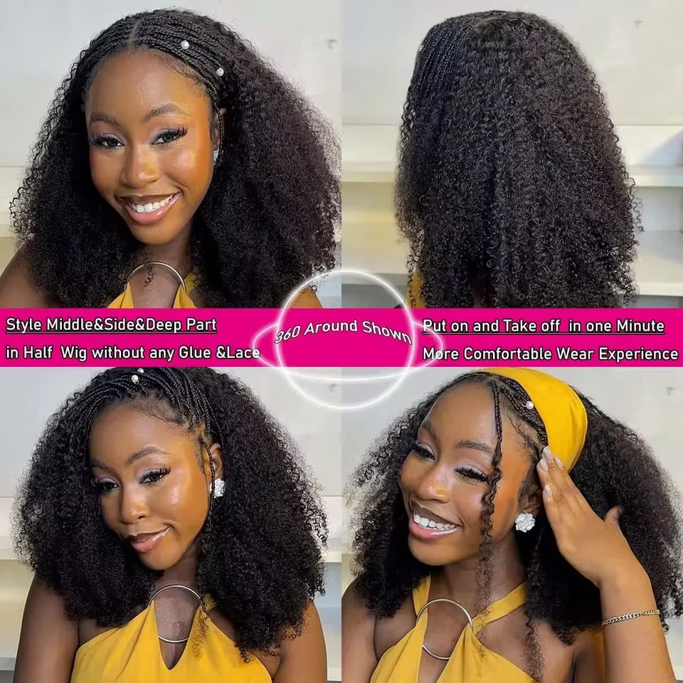 3 IN 1 Flip Over Half Wig With Drawstring Seamless Clip Ins Flip Over Wig 200 Density Glueless Wigs Human Hair For Women wig