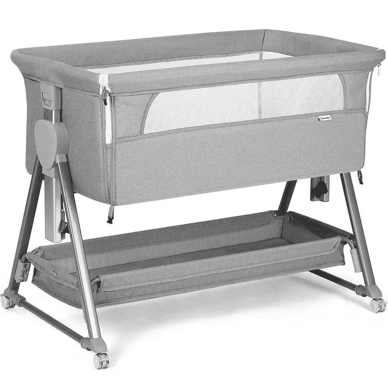 Stubenwagen für Babys, großes Volumen und mobil, mit Aufbewahrungskorb, Beistellbett für Babys von 0 bis 6 Monaten