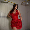 Glimmer Stylish Sweetheart Crystals Prom Dresses Mini for Women Halter Shealth Celebrity Formal Gown Vestidos De Gala Customized