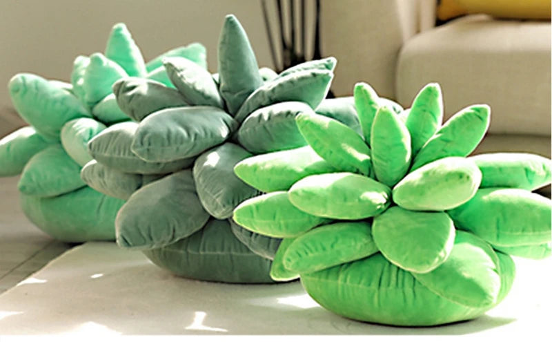 Inyahome 3D Sukkulenten-Kissen Kaktus Plüsch Blumenpflanze Geformtes Kissen für Wohnzimmer-Dekoration Neuartige Dekoration Pflanzen-Deko
