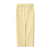 TRAFZA Women Fashion Suit Yellow V-Neck Sleeveless Belt Sngle Breasted Tops+High Waist Pocket Belt Long Skirts Female Summer Set