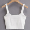 2022 Summer Women Sexy Sleeveless Tops Fashion Short Square Collar Tank Tops 6 Colors