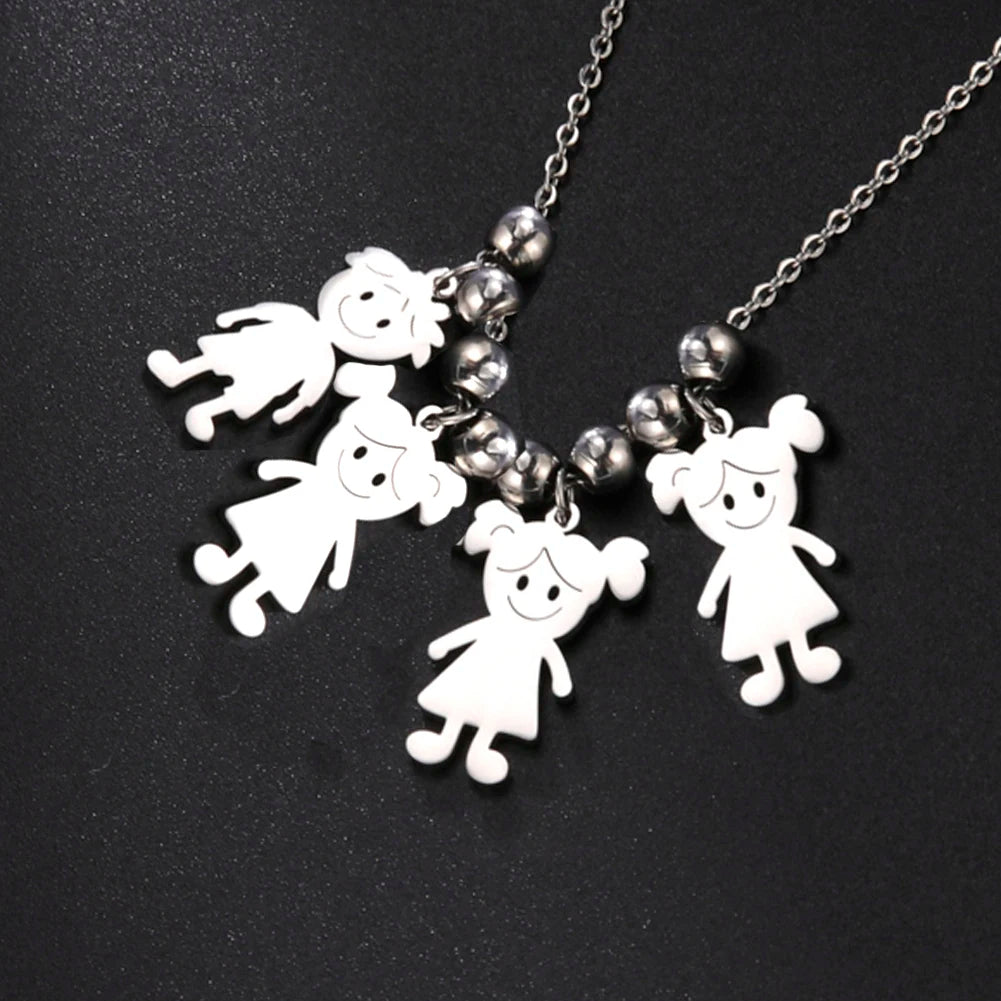 Couple Friend Personalized Necklace Custom Chain Name Mother Father Family Gift For Women Men Stainless Steel Pendant Jewelry