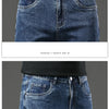 Winter Fleece Dicke Warme Jeans Herren Slim Straight Elastische Denim-Hose Lässige Herrenbekleidung Mode Plüschhose