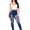 2023 Autumn High Waist Ripped Jeans For Women Fashion Stretch Skinny Denim Pencil Pants Casual Slim Trousers S-3XL