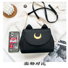 Summer Sailor Moon Ladies Handbag Black Luna Cat Shape Chain Shoulder Bag PU Leather Women Messenger Crossbody Small Bag Purses