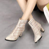Rubber Soled Women's Dance Boots 6 Cm High Heel Black Shoes Summer Breathable Pointed Mesh Top Jazz Latin Modern Dance Shoes