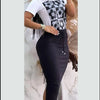 Lässiges Kurzarm-T-Shirt-Kleid-Set Büro-Dame Frühling Sommer Elegante bedruckte Oberteile Uni-Rock Zweiteiliges Set Damen-Outfit 2024