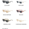 New Small Frame Cat Eye Sunglasses Women Personality Hollow Triangle Sun Glasses Men Trendy Retro Oval Gafas De Sol Mujer