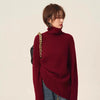 Rollkragenpullover 100% Kaschmir Pullover Damen lose verdickend Anti-Aging Nische Vintage Roter Rundhals-Pullover Damen Langarm