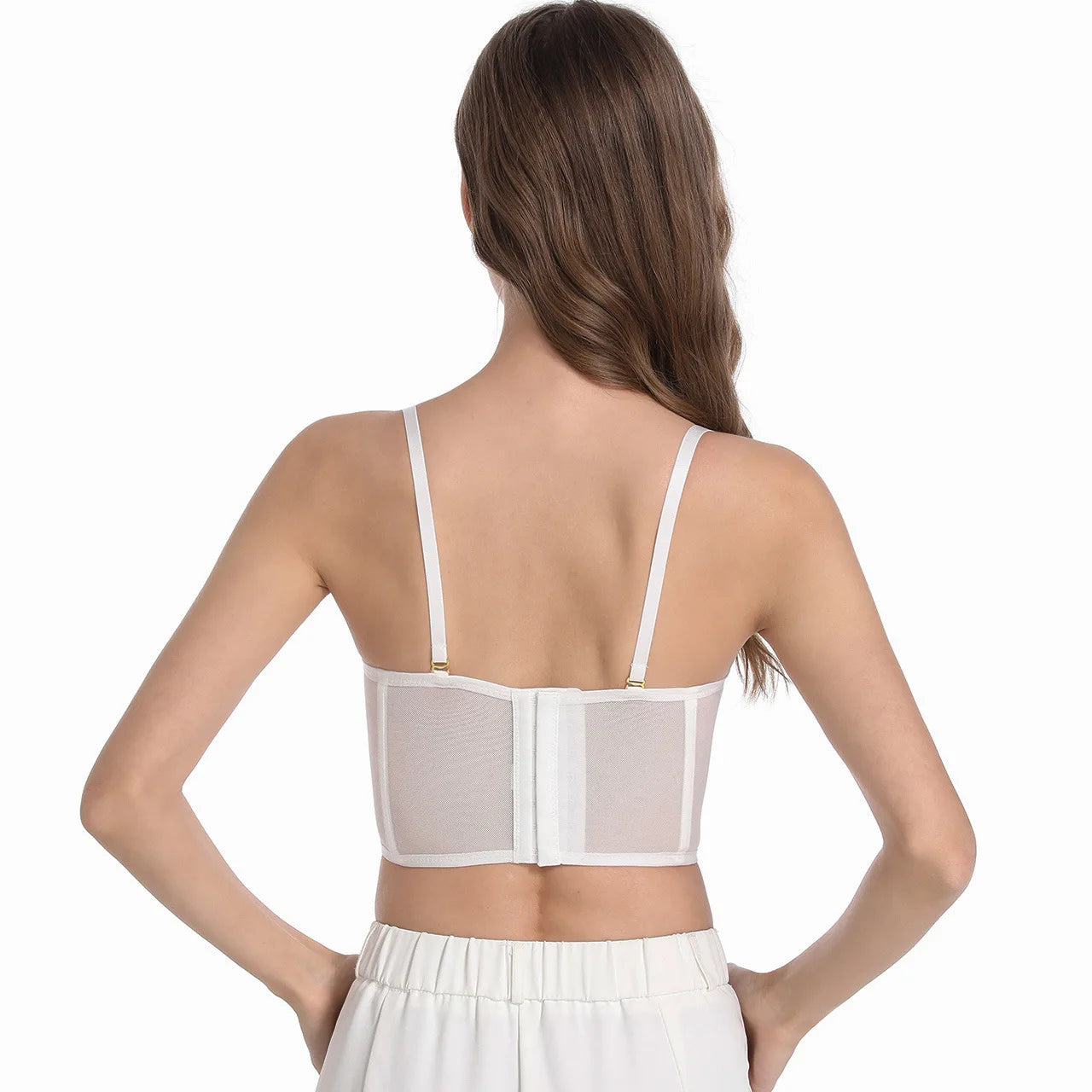 French Ladies Transparent Mesh Corset Sexy Shaper Thin Bra Set Night Club Sweet Cropped Top Girls Hot Bra and Panties Bralette