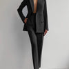 Pant Suits Women Blazer Double Breasted Blazers Ankle Length Pencil Pants Two Pieces Solid Office Lady Summer Slim Fit 2025