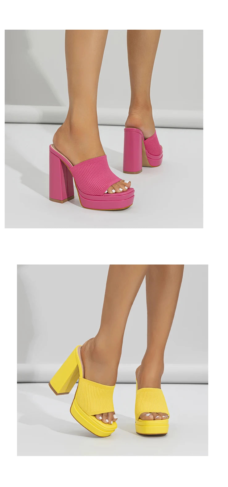 Aneikeh Sexy Gestrickte Wolle Chunky Plateau Sandalen High Heels Damen Peep Toe High Heel Sommer Nude Party Kleid Pantoletten Sandalen Schuhe