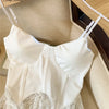 SINGREINY Summer Irregular Sexy Camisole French Style Sleeveless Sheath Camis 2025 Women Lace Spliced Solid Streetwear Camis