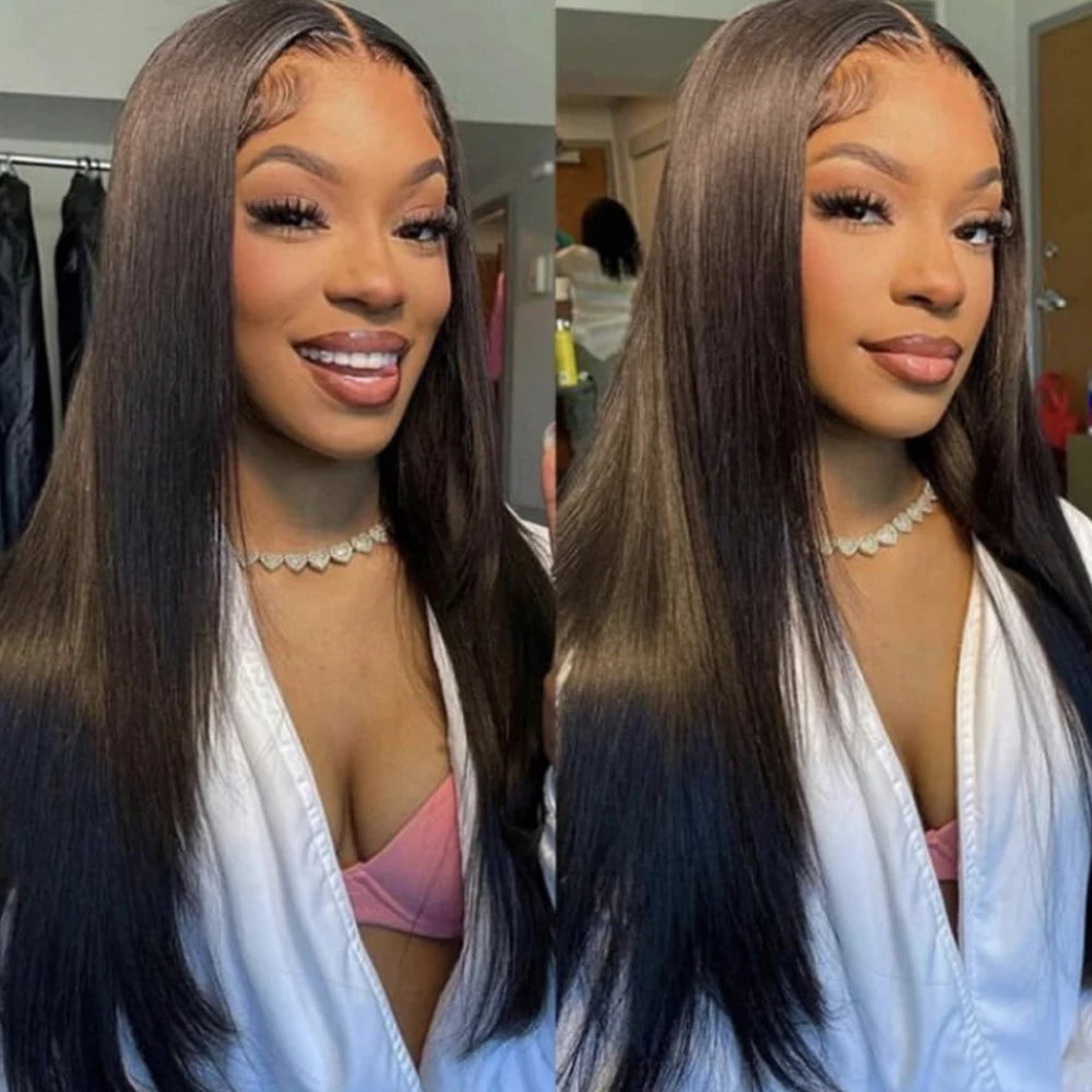 Bone Straight Wigs 100% Human Hair Wigs HD Lace Frontal Wig 13x6 Natural Black 4x4 13x4 HD Lace Front Human Hair Wig For Women