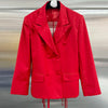 VGH Minimalistische Patchwork-Blazer mit Kordelzug für Damen, Revers, lange Ärmel, rückenfrei, ausgeschnittener Blazer im weiblichen Stil