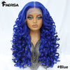 Latisha 13X6 HD Synthetische Spitzenfrontperücke lockig vorgezupfte Lace-Frontal-Perücke mit Pony für Damen, Highlights mit Babyhaar, 24 Zoll