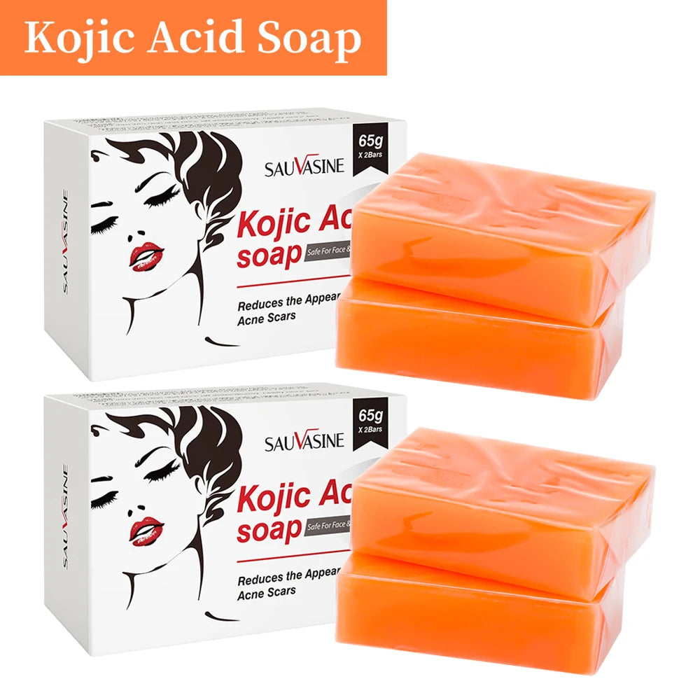 2/4PCS Kojisäureseife Gesichts- und Körperpflege Handgemachte Seife für Frauen Männer Gesichtschaum Reinigend Feuchtigkeitsspendend Aufhellende Seife Beauty-Tools
