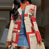 Yeezzi Damen Blazer mit gekerbtem Revers 2025 Neu Frühling Langarm Fashion Zeitungsdruck Urban Casual Streetwear Oberbekleidung