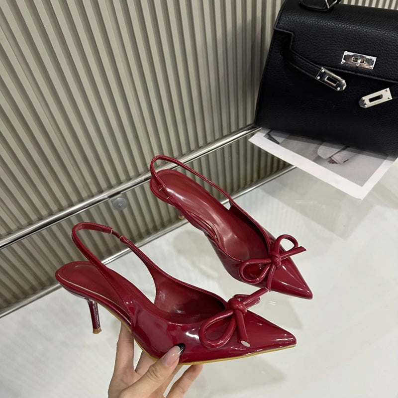 Summer High Heel Women Sandals Shoes Fashion Shallow Butterfly-knot Shoes Elegant Wedding Party Shoes