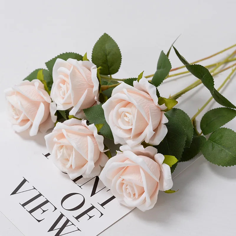 3/5/10/20 Stk. Rosen Künstliche Blumen Rosenzweig Künstliche Rote Rosen Realistische Kunstrosen für Hochzeits-Heimdekoration