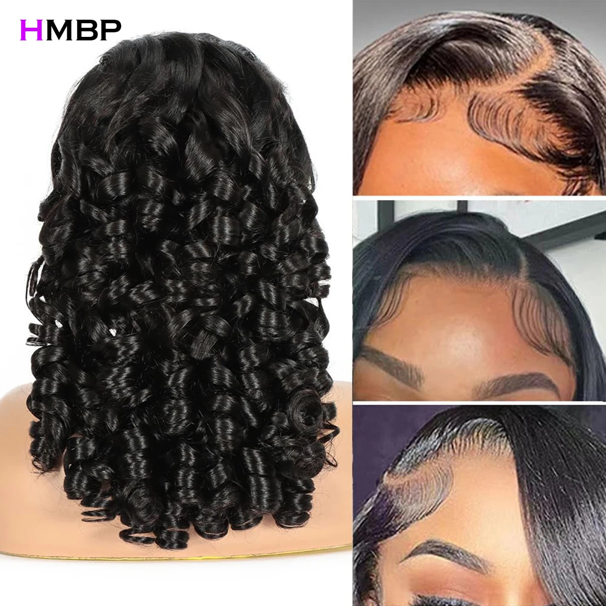 High Density 425g Loose Deep Wave 360 Hd Transparent Lace Full Frontal Wig Human Hair  Brazilian Curly Wigs Preplucked For Women