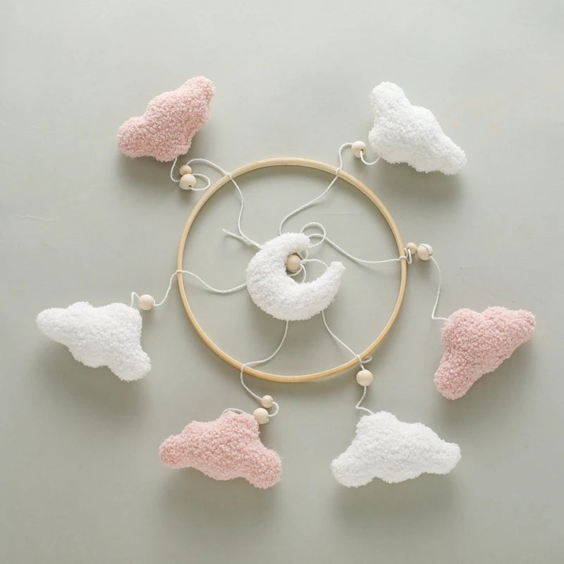 Baby-Kinderbett-Mobile-Rassel-Spielzeug 0-12 Monate Säugling Weicher Filz Teddy Samt Rosa Bär Bettglocke Hängendes Spielzeug Halterung Babybett Mädchen Spielzeug