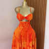 CM.YAYA Damen Blumenmuster Trägerloser Rückenfreier BH Vorne Großes Swing Maxi Langes Kleid 2025 Vintage Sexy Club Party Abendkleider