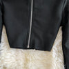 Faionable Diamond Embellied Wrap Skirt Set ort Top Long Dr Slimming High Collar Long Sve Zipper Two Piece Set