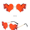Randlose Sonnenbrille Damen Luxusmarke Strass Sonnenbrille Damen Niedliche Herzform Punk Party Brille очки від сонця женские