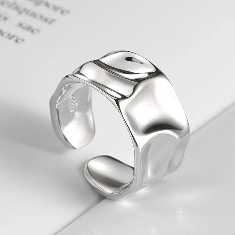 Vintage 925 Sterling Sivler Buckle Engagement Rings for Women Couples New Fashion Creative Geometric Handmade Party Jewelry Gift