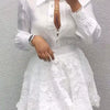 New Spring And Summer Women's Fashion Tops And Skirts Two-piece Skirt Suit Elegant Casual White Holiday Two Piece Outfits Woman