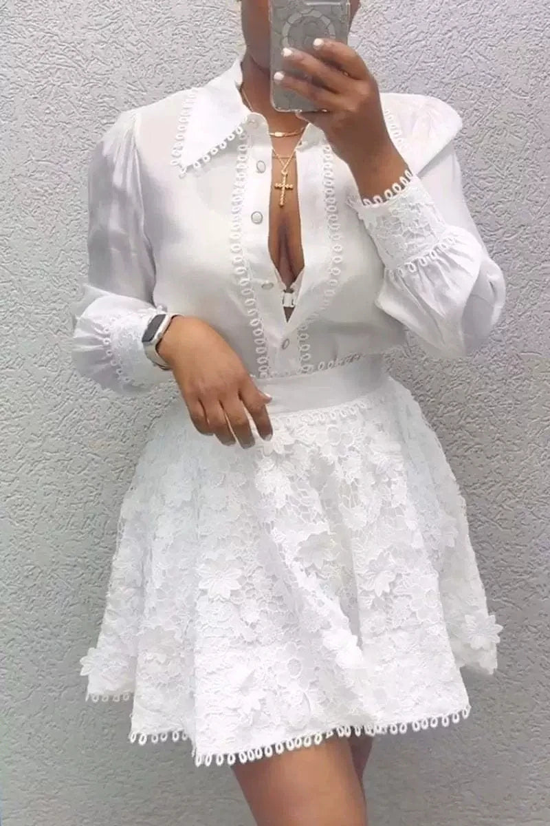 New Spring And Summer Women's Fashion Tops And Skirts Two-piece Skirt Suit Elegant Casual White Holiday Two Piece Outfits Woman