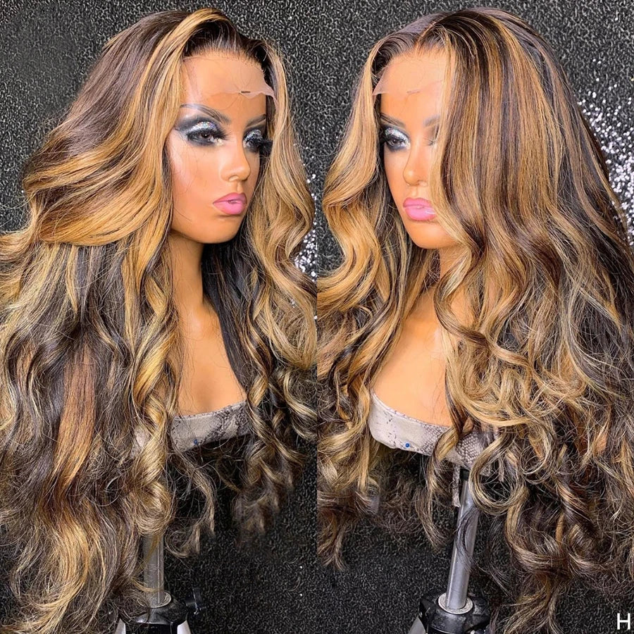 360 HD Lace Frontal Perücken 4/27 Highlight Perücke Body Wave 13×6 13X4 Lace Front Perücken für Frauen Echthaar Loose Wave Virgin Brazilian