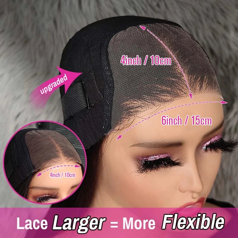 Wear And Go Water Wave Bob Lace Perücke für Frauen gelockt 6x4 Glueless Echthaar Perücke 4x4 Ready To Go Echthaar Perücken Pre-Cut Lace Perücke