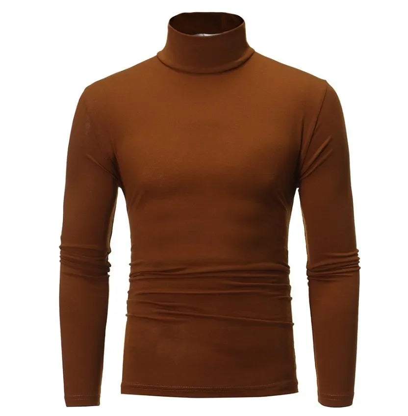 Long Sleeve T-shirt Thermal Underwear Tops Men Winter Clothes Thermal Shirt Autumn Men's Winter Tights High Neck Thin Slim Fit