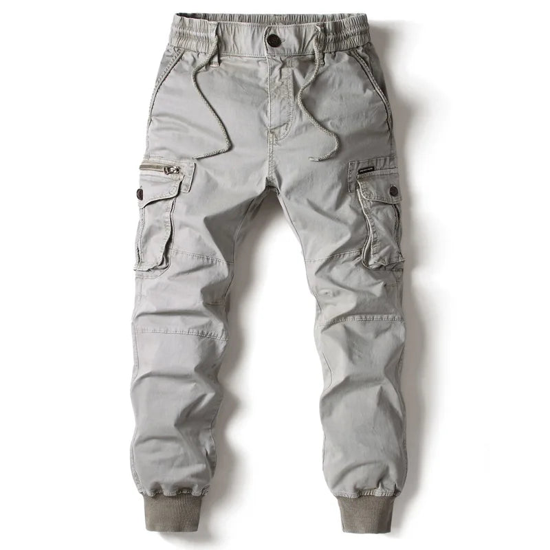2025 Fashion Spring Mens Tactical Cargo Pants Men Joggers Army Military Casual Cotton Pants Hip Hop Ribbon Male army Trousers 38