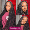13X4 13X6 Water Wave Hd Transparent Lace Front Wigs Deep Wave Lace Frontal Pre Plucked Curly Human Hair Wigs 250 Density