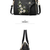 Floral Detail Shoulder Bag, Trendy Zipper Handbag For Work, Casual Crossbody Bag, Women's Floral Decor Purse