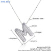 MHS.SUN Hochwertige Bubble Initialenkette Buchstabe A-Z Silberfarbene Zirkon 26 Initialen Ballon Anhänger für Damen Herren Schmuck