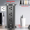 Motorized Lifting Pop Up Tower Power Outlet Hidden Mounted Kitchen Worktop USB Type C Socket with Speaker Wireless Charging