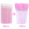 HIJOYSEEN 100 Pcs Makeup Brushes For Lip Eyebows Eyelash Shining Mascara Wands Applicators False Lashes Beauty Tools