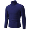 Autumn Men's Turtleneck Sweater Winter Knitted Striped Warm Outdoor Tops