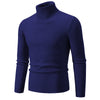 Autumn Men's Turtleneck Sweater Winter Knitted Striped Warm Outdoor Tops