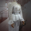Fashion suit African Dresses For woman rhinestone turkey dresses for women luxury High quality mesh fabric African Beaded Dress