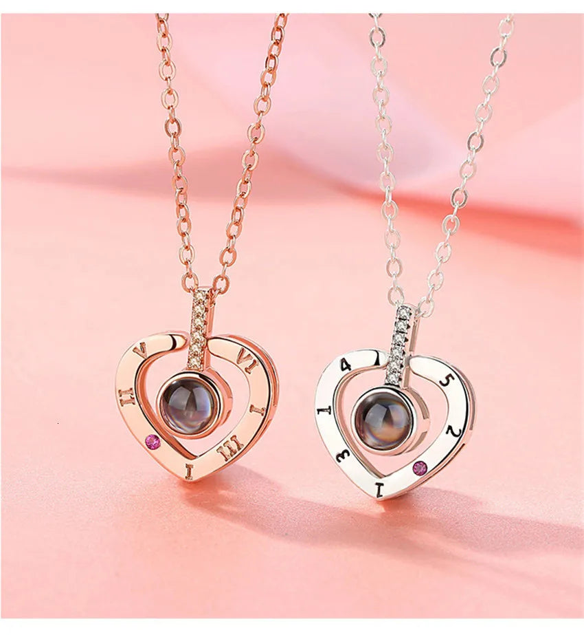 Projection Necklace 100 Languages I Love You Pendant Necklaces For Lover Girlfriend 2026 Creative Couple Romantic Jewelry Gifts
