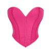 Women'S Strapless Solid Bustier Corset Fishbone Push Up Waist Trainer Crop Tops Sleeveless Backless Padded Bandeau Bikini Top