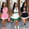 CM.YAYA Women's Set Sleeveless V-neck Vest  + Pleated Skirts 2025 Summer Cute Street Beach Two 2 Piece Sets Outfits Tracksuit