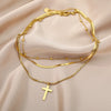 Double Layer Hollow Clavicle Chain Stainless Steel Necklace For Women Punk Hip-Hop Streetwear Jewelry Dropshipping